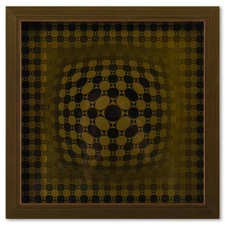Victor Vasarely (1908-1997), "Vega - JG de la serie Vega" Framed 1971 Heliogravu