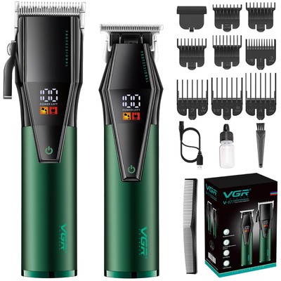 Professional Hair Clippers for Men, Barber Clipper and Trimmer Set, Cord/Cord...