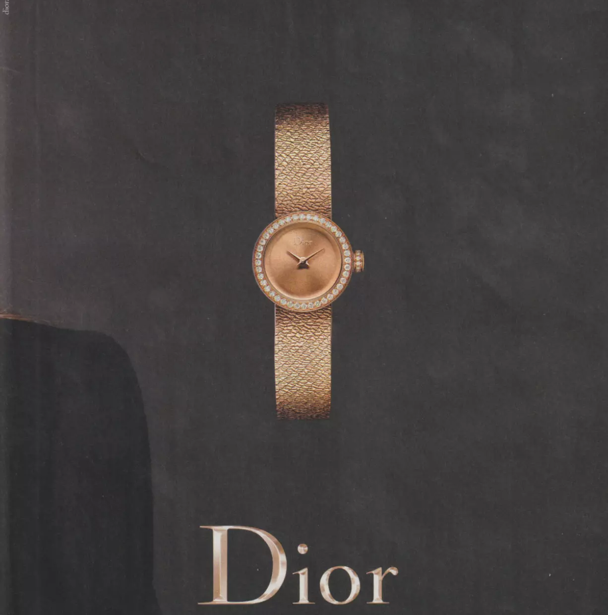 Affiche publicitaire imprimée Dior 2017 bijoux mode design or rose et diamants
