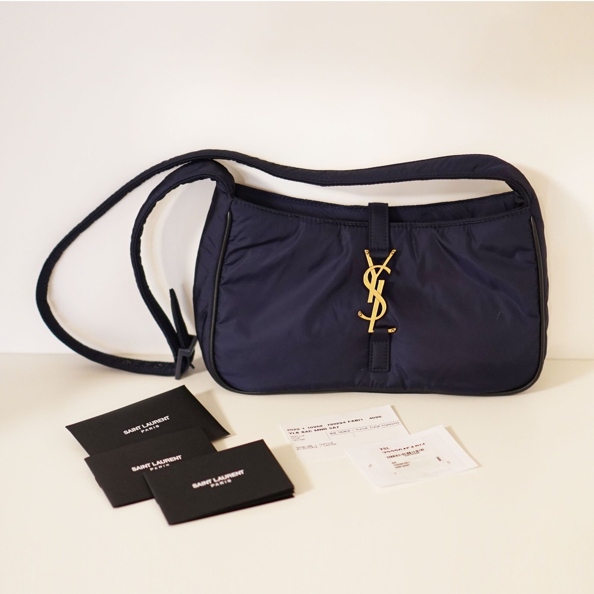 Saint Laurent サンローラン/Mini Hobo Bag【A-ランク付属品付】 SAINT LAURENT YSL Logo Nylon Le 5 A 7 Hobo Mini Bag | eBay
