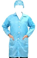 Anti-Static LAB Smock Clothes Unisex Coat with Hat Clean Room ESD Uniform..Small
