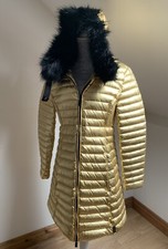 Hunter Gold Rare Padded Coat Trapper Jacket Faux Fur Hood Super Rare New Tags