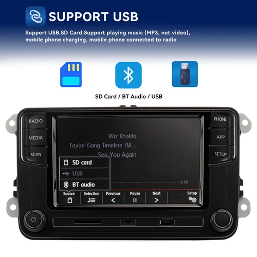 Für VW Autoradio RCD360 Pro 2 RCD440 PRO 187B AndroidAuto Wireless CARPAY BT - Bild 11 von 15
