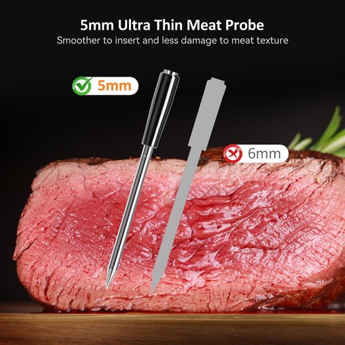 Kabellos Grillthermometer Bluetooth Fleischthermometer Ofen Smoker Grill IP67 DE - Bild 17 von 22