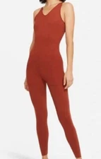 NWT Nike PLUS SIZE Yoga Luxe Women's Layered 7/8 Jumpsuit $110 Burnt Orange 2X