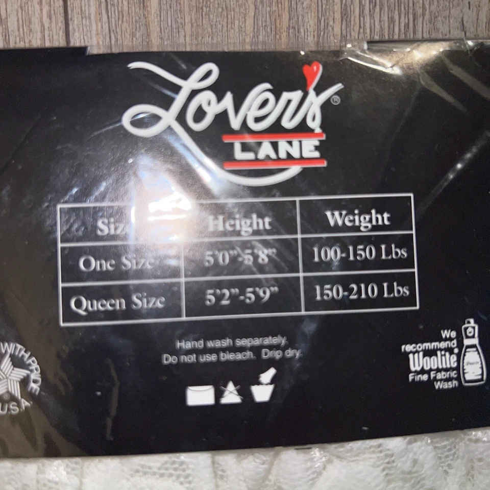Lovers Lane Lace-Top Thigh High Stockings White One Size 100-150 Lbs Made In USA - Image 3 of 4