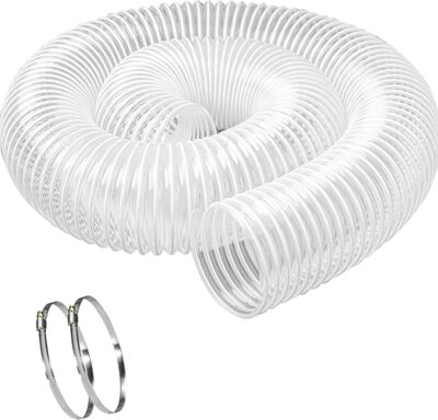 #ad #ad Clear PVC Dust Debris Flexible Vacuum Leaf Blower Collection Wire Hose 5quot;x10#x27; $53.99