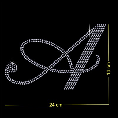 Ausgefallener Buchstabe A bis Z Strass/Diamanté Transfer Hotfix Motiv aufbügeln