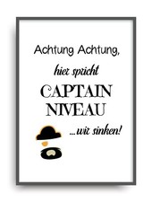 Fine Art Kunstdruck CAPTAIN NIVEAU Poster Print Plakat moderne Vintage Deko Bild