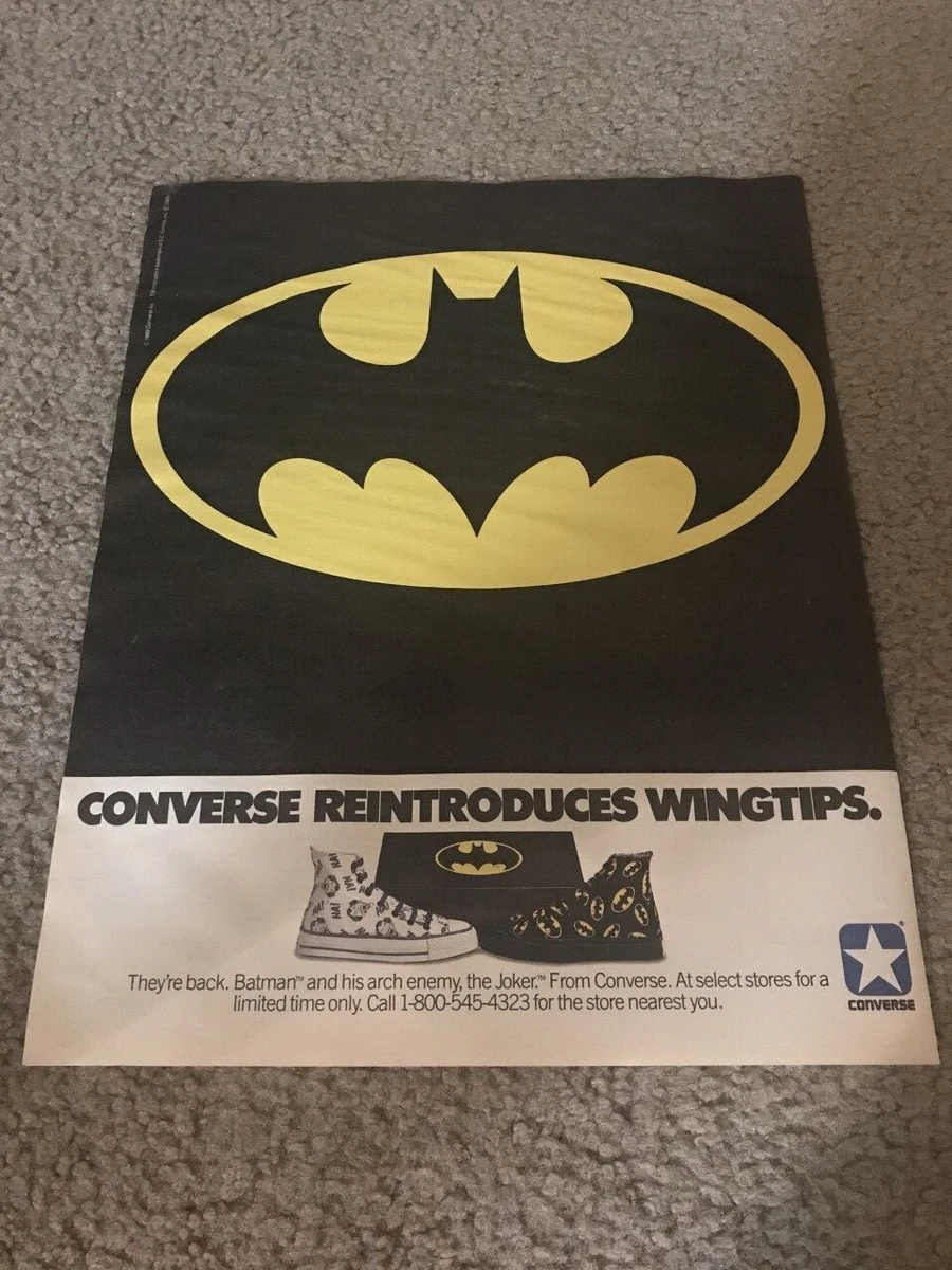 Vintage 1989 CONVERSE BATMAN JOKER WINGTIPS Shoes Poster Print