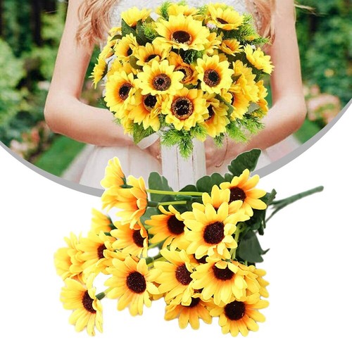 Sunflower Bouquet for Wedding Party Decor 24 Heads Vibrant