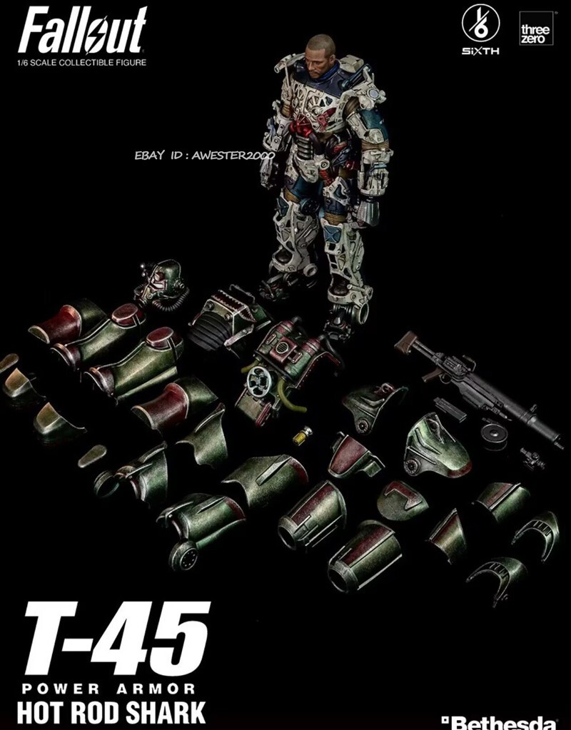 threezero Fallout T-45 パワーアーマー ThreeZero Fallout 4 T-45 NCR Salvaged Power Armor 1:6 Scale Figure
