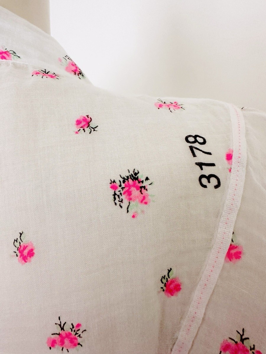 MARITHE' + FRANCOIS GIRBAUD TOP White Cotton Shirt Pink Roses