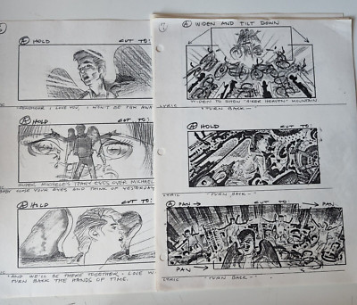 GREASE 2 STORYBOARD MOVIE PRODUCTION STAT ART LOT CARL ALDANA