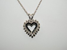 10K WG Diamond Heart Pendant Necklace