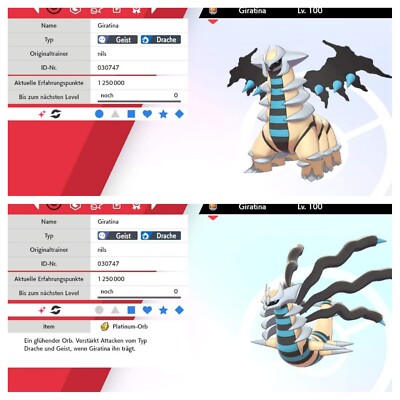 Giratina& Giratina Urform Shiny/ 6IV Set Bundle Pokemon Schwert & Schild