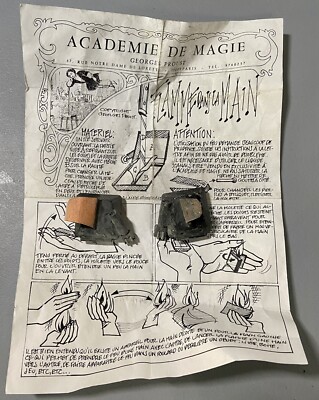 Vintage Academie De Magie Paris Academy Of Magic Georges Proust Fire Hands Trick