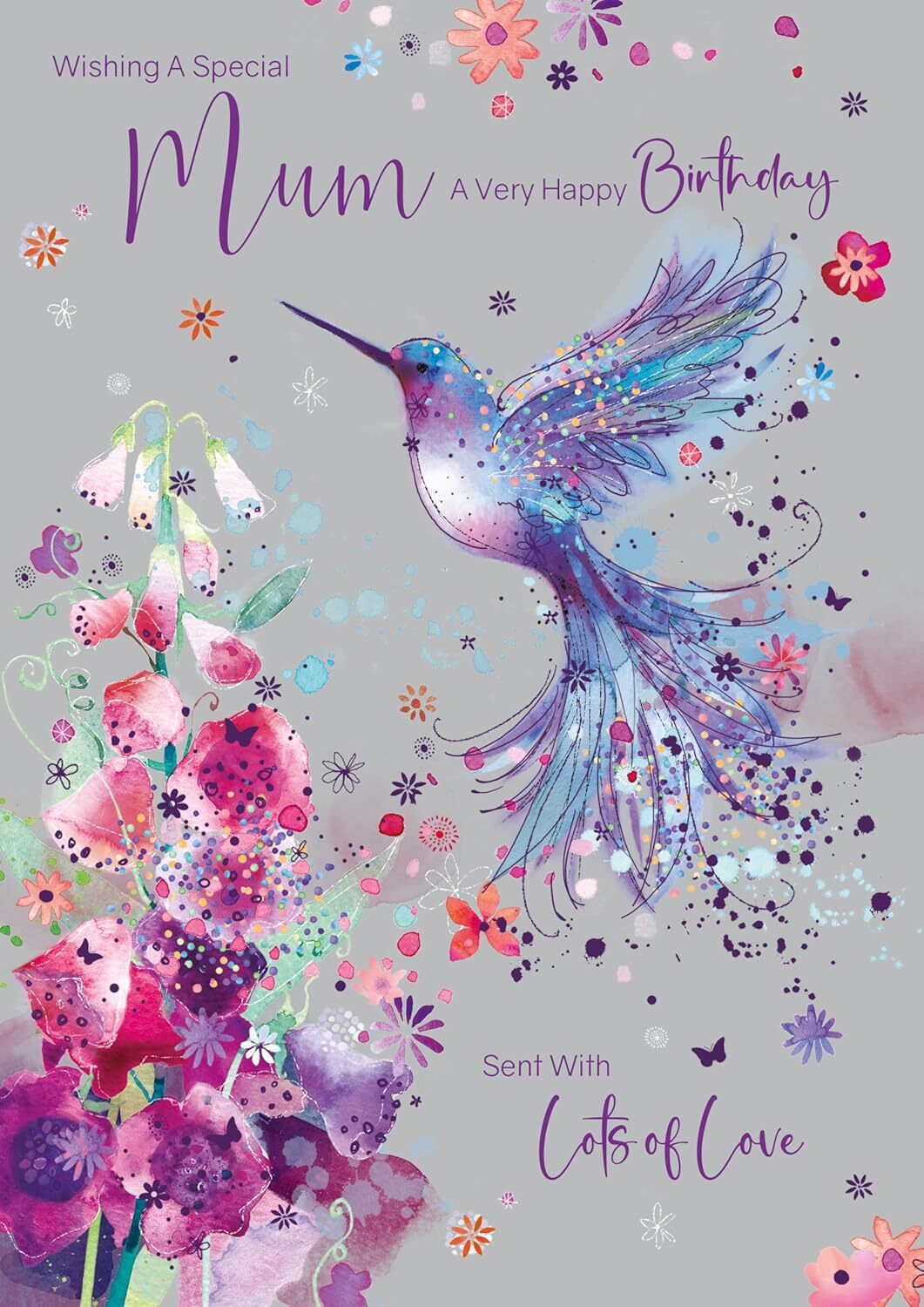Large Mum Birthday Card - Foil Finish - Cherry Orchard 6.75"" x 9.75""