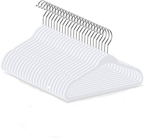 50-Pack Baby Velvet Hangers for Kids - Non-Slip Children's Clothes Hangers, Space-Saving (S10)-image