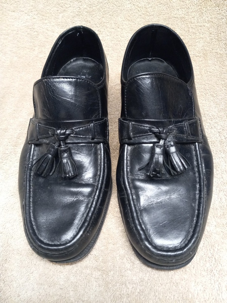 Florsheim Shoes Mens Sz 9 3E Black‎ Leather Tassel Loafers Slip On Dress Classic Lexington Wingtip Loafer Men main image 2