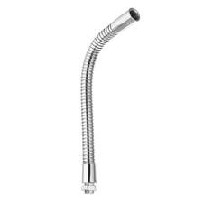 7.9" Universal Gooseneck Hose, 1 Pcs M10 Fine Thread for Lamp, Silver Tone