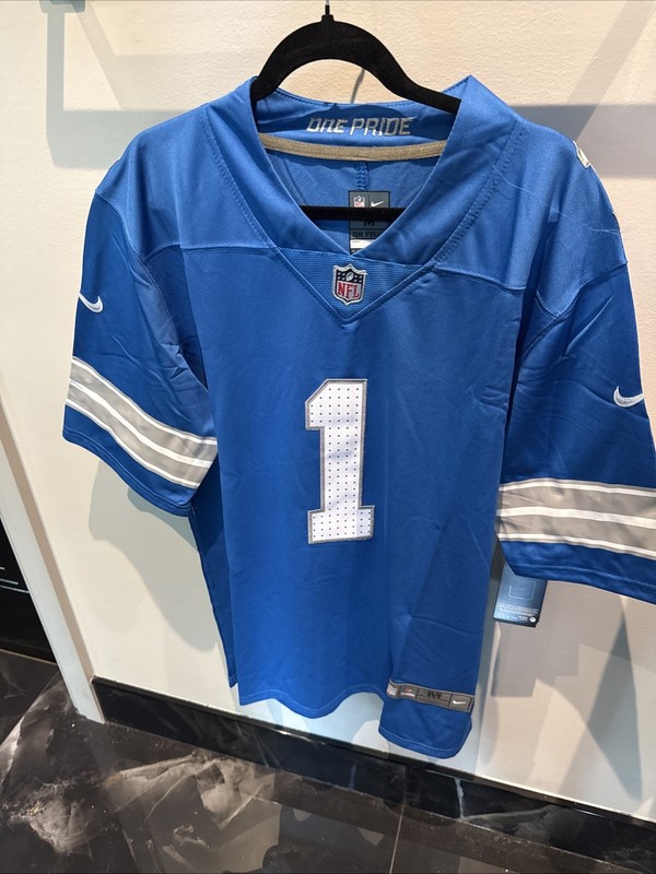 New Detroit Lions Jameson Williams stitched #1 BLUE Jersey Men’s 2XL
