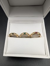 3 Pierre Lang Ringe 1x rot 1x grün 1x blau - Ringgröße 47