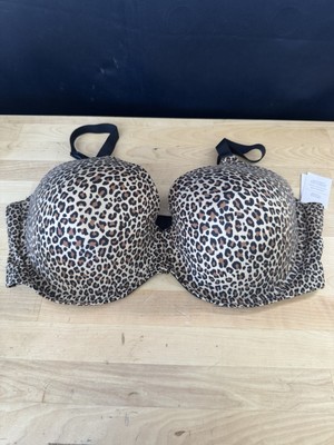 Auden Leopard Lightly Lined Full Coverage T Shirt Bra Size 44DDD- NWT