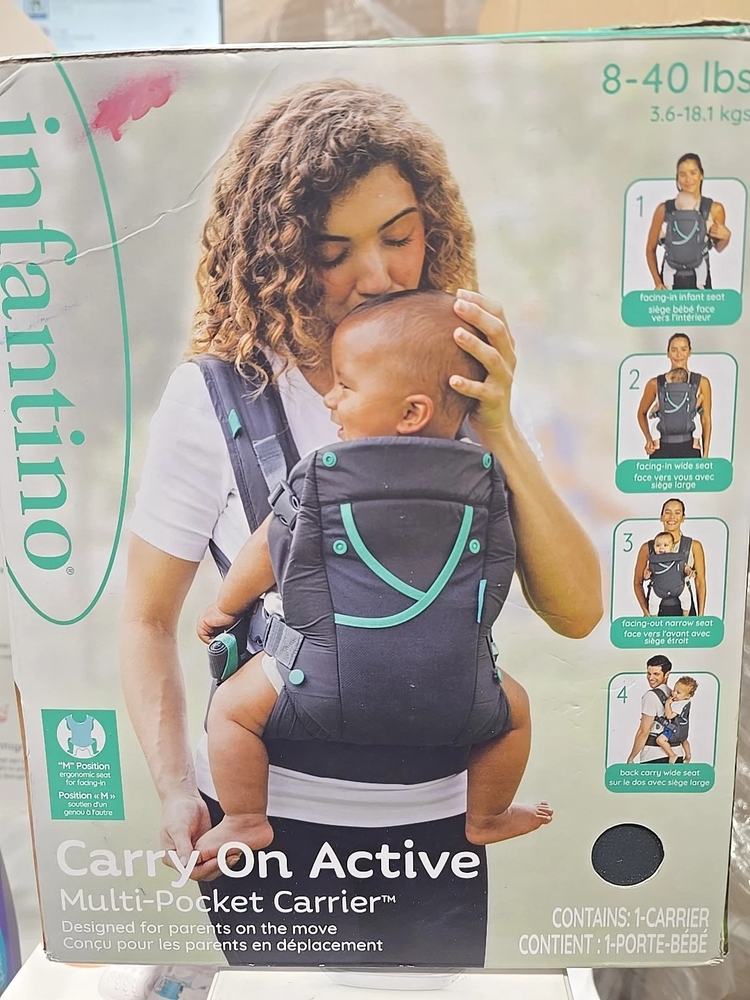 Infantino Carry On Active Baby Carrier - Gray New !!
