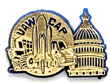 VTG UAW CAP Labor Union Capitol Dome Pin United Auto Workers Political Action