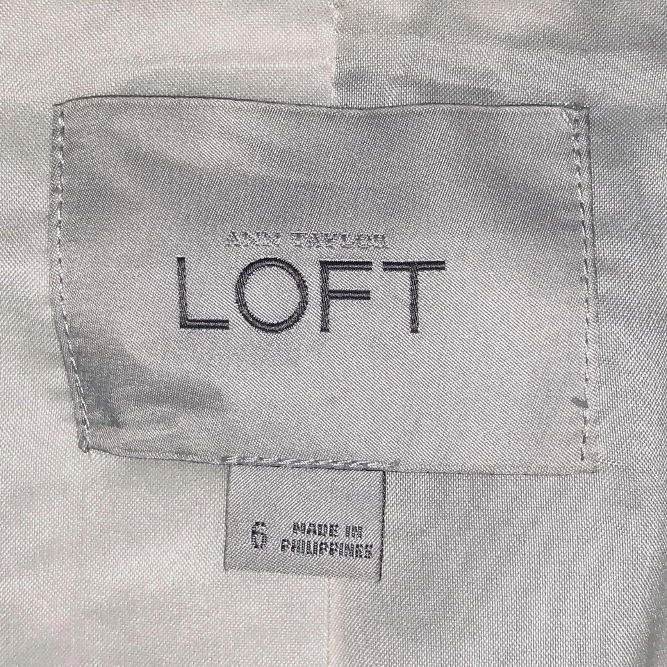 Blazer Ann Taylor LOFT Mujer 6 Marfil Encaje Frente Abierto Chaqueta Romántico Bohemio Foto 2 de 4