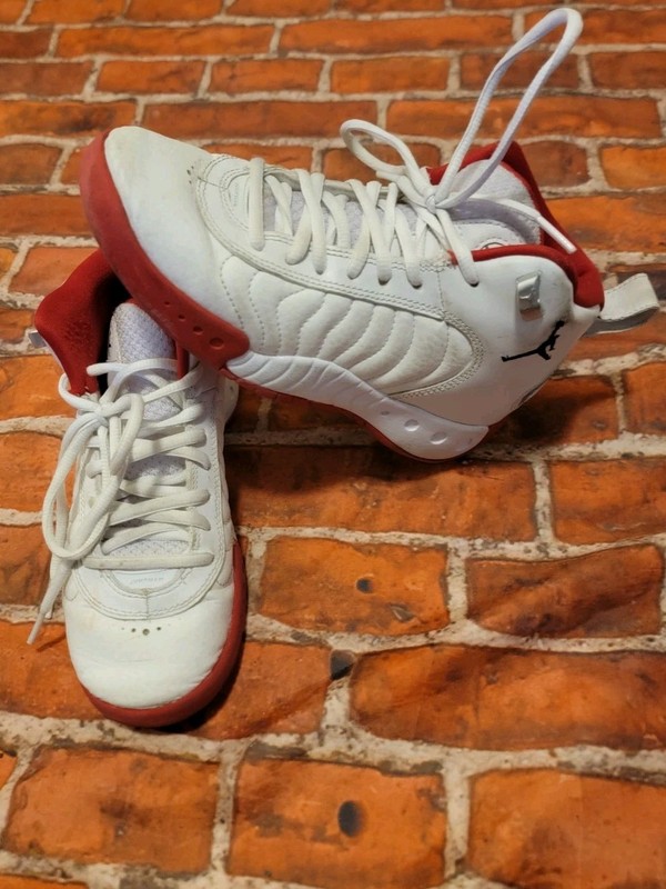 Jordan Jumpman Pro (GS) White Red DQ8436 100 Size 3.5 YOUTH GUC HAS Wear
