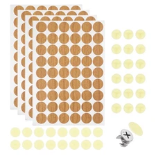 216Pcs Screw Hole Stickers and 200Pcs 18mm Screw Cover Caps, Beige