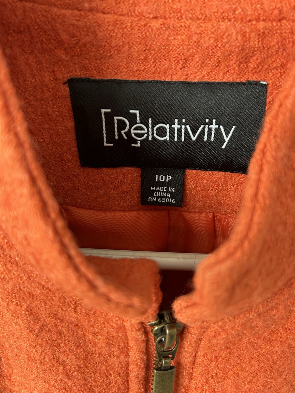 Relativity Women's Orange Zip Collared Jacket But… - image 3