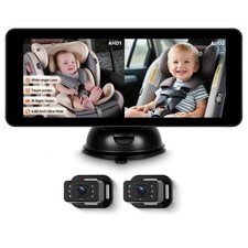 6.86 Inch Baby Car Camera Monitor HD Dual Rear Facing Night Vision 360 View