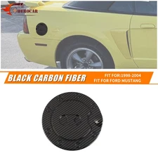 Carbon Fiber Fuel Gas Tank Cap Door Cover For Ford Mustang 1998-2004 Accessories