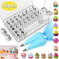42 Pcs Cake Decorating Kit Set Tools Bags Piping Tips Pastry Icing Bags Nozzles