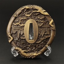 Japanese Tsuba Sword Guard Katana ornaments Antique Alloy Modern Article #805