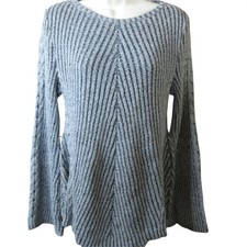 Style  Co Sweater Ribbed Pullover Gray  Black Women's Sweater - NWT - Size S