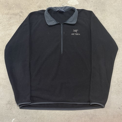 #ad Arcteryx Delta LT Pullover Mens XL Black Waffle Grid Polartec Fleece Thermal $75.00