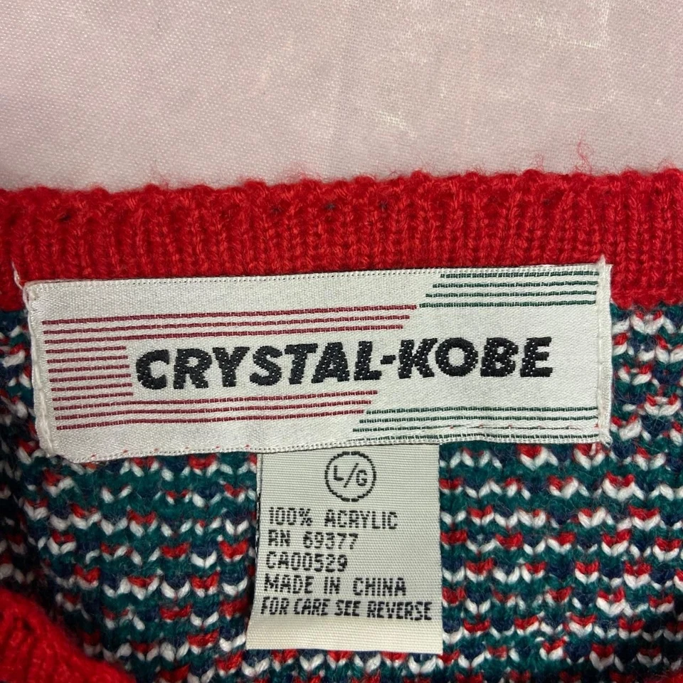 Cárdigan tejido vintage a cuadros estampado suéter tejido para mujer L Foto 4 de 4