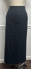 VTG Pendleton Black Watch Tartan Wool Maxi Pencil Skirt Size 6 USA