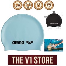 Lightweight Non-Slip Swim Cap for Men  Women - Hydrodynamic Design, Pastel Blue