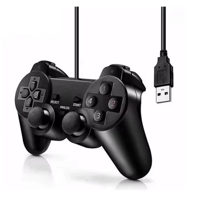 USB Wired PC Game Controller Gamepad for Windows Laptop Joystick Black  