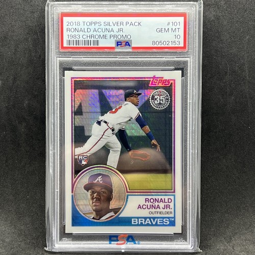 2018 Topps Update Ronald Acuna Jr. Silver Pack RC Rookie #101 Braves PSA 10