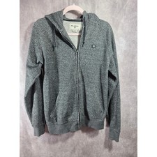 Billabong Mens Full Zip Hoodie Charcoal Gray Marl Fleece Sweatshirt Small