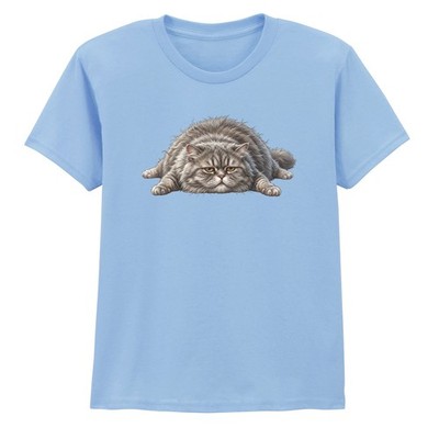 Aktuelle Stimmung Faule Sommer Katze Jungen Mädchen Kinder T-Shirt Grumpy Cat Geschenk für Kinder