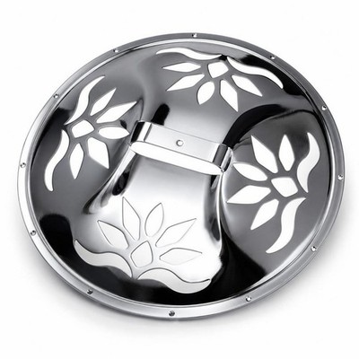 Gitarrenabdeckung mit Lotus-Ausschnitt verchromt Resonatorabdeckung glänzend