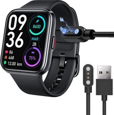 SKG V7 Pro Smart Watch Charger, 2 Pin Magnetic USB Replacement Charging Black
