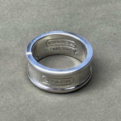 COACH  SILVER WIDE BAND RING